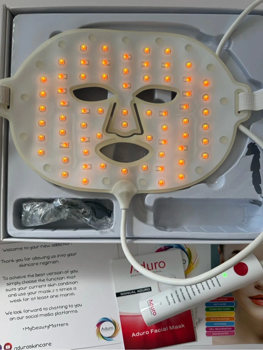 Aduro LED Face Mask - Red Light Therapy - Box Included - Lightly Used - Picture 6 of 12